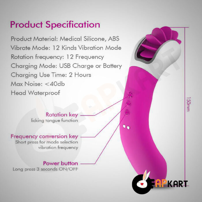 Licking Kiss 12 Speed Rotation Oral Sex Toy Tongue for Women - Adults Product Kart - Image 5