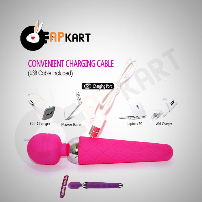 Rechargeable Wand Massager With 10 Vibration Modes - Adults Product Kart - Image 5