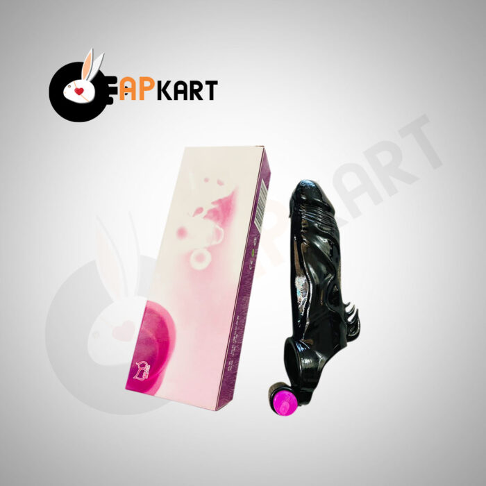 Male Shark Blak Penis Extender Vibrator Soft Reusable Condom Sleeve - Adults Product Kart - Image 3