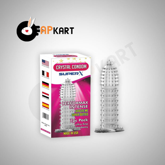 Crystal Silicone Dotted Ribbed Clear Reusable Condom Penis Sleeve Adult Sexy Toy - Adults Product Kart - Image 2