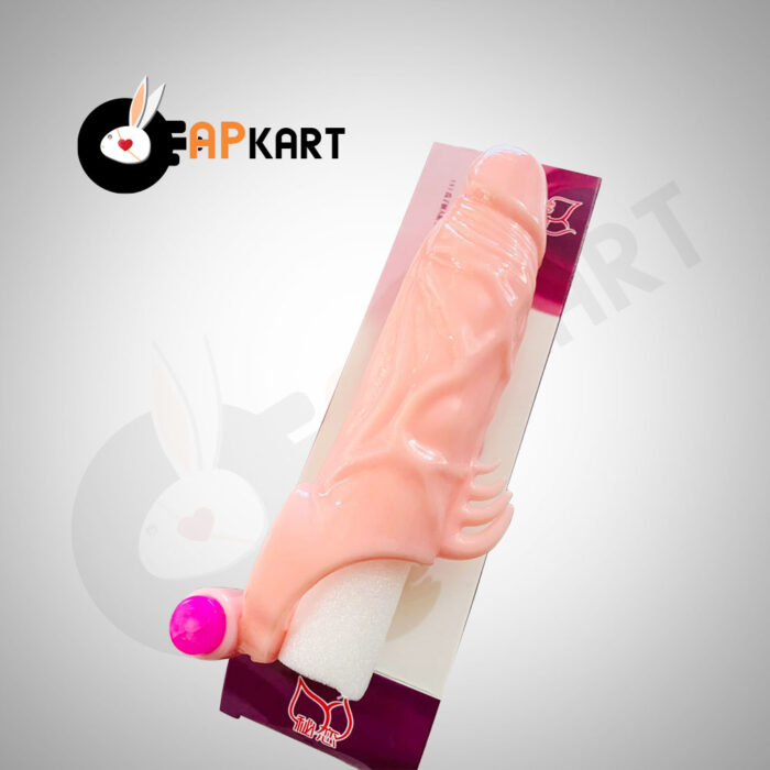 Male Shark Skin Penis Extender Vibrator Soft Reusable Condom Sleeve - Adults Product Kart - Image 2